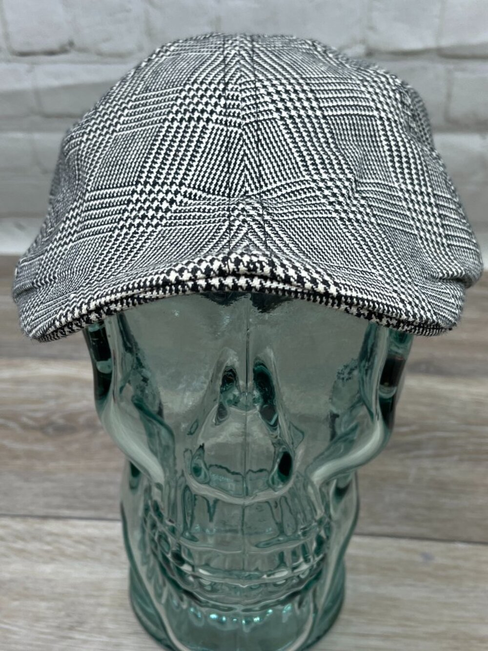 RARE VINTAGE PETER GRIMM HOUNDSTOOTH HEADWEAR NEWSBOY SCALLY HAT CAP